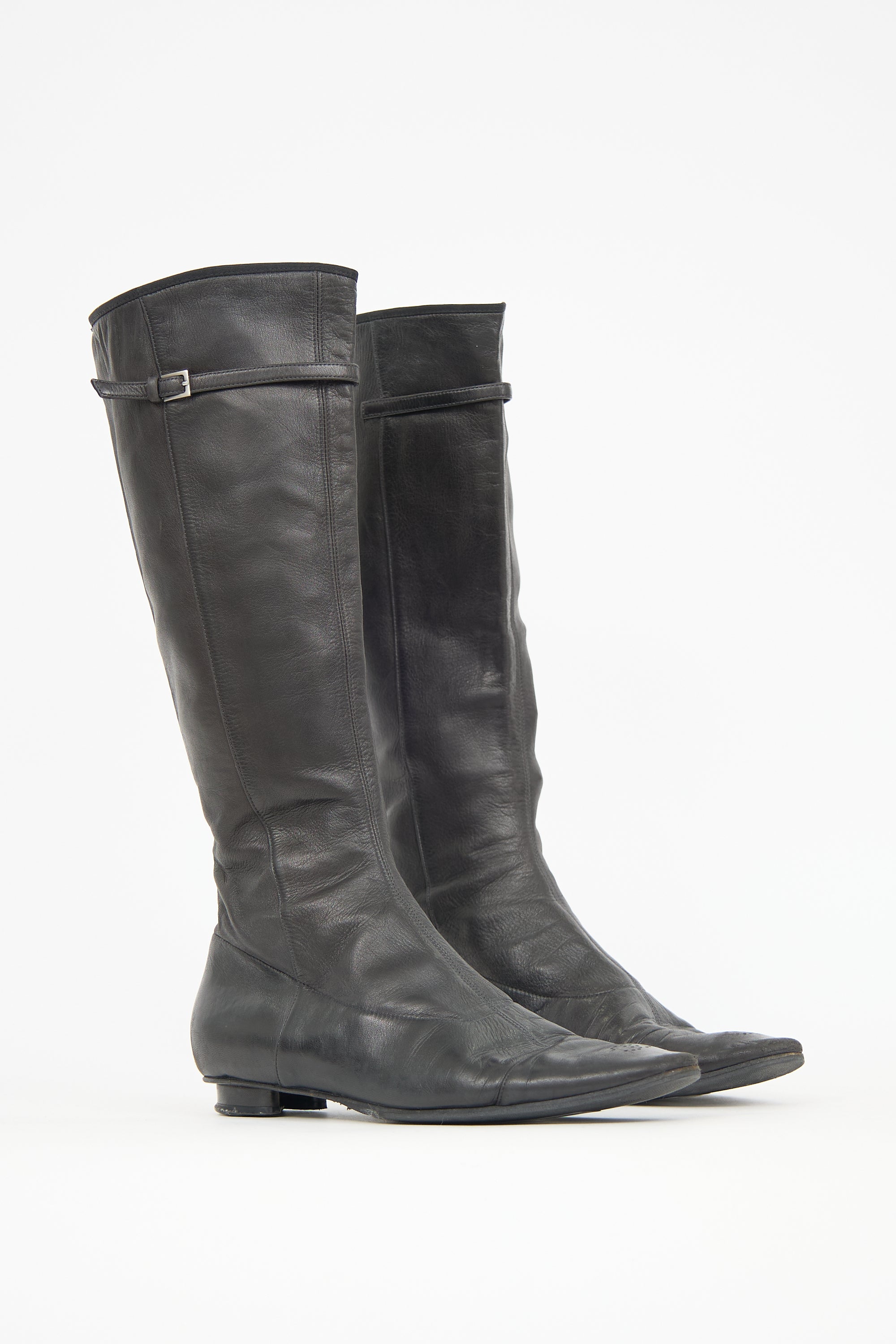 Chanel Leather Perforated CC Boot