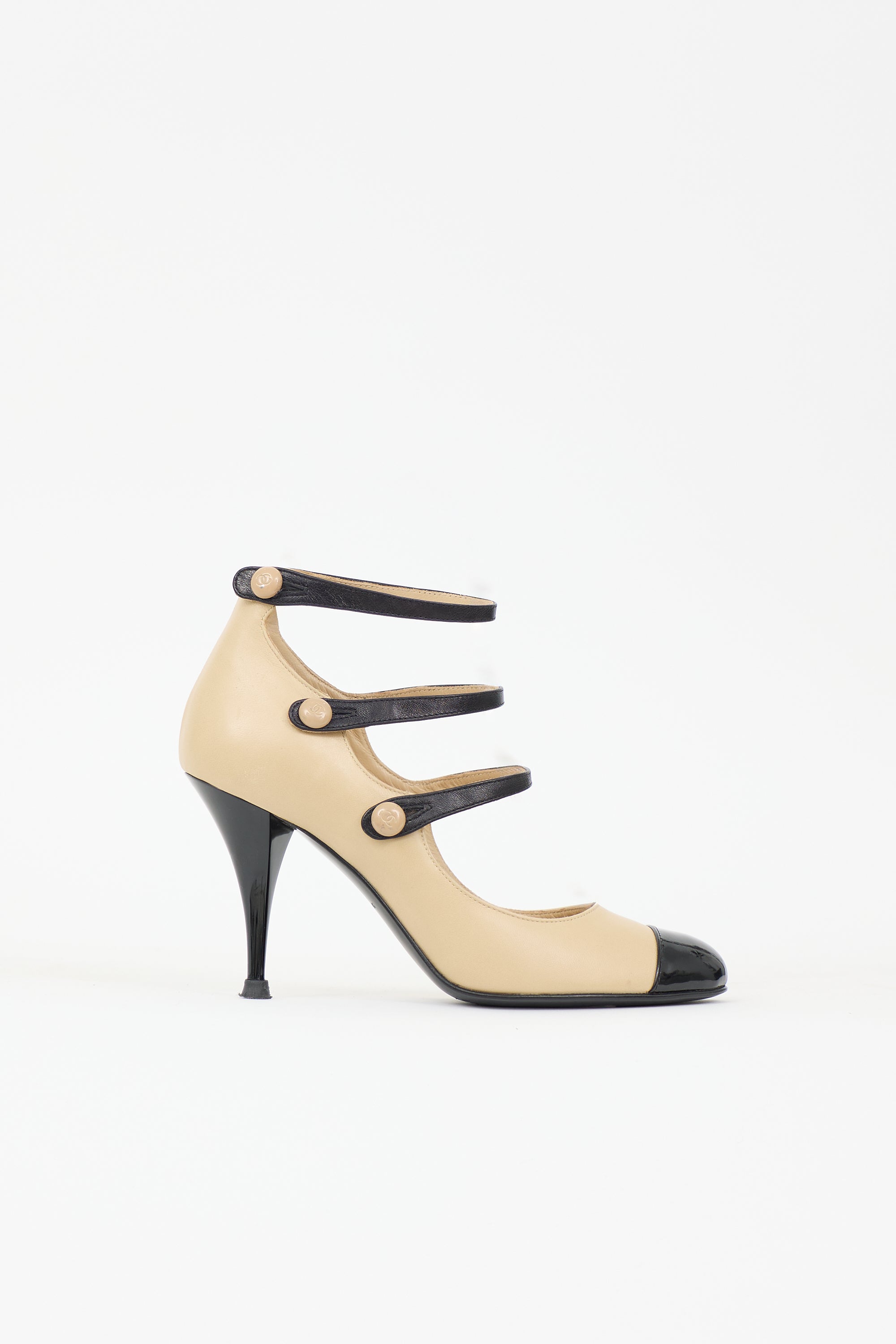 Chanel Leather Strappy Pump