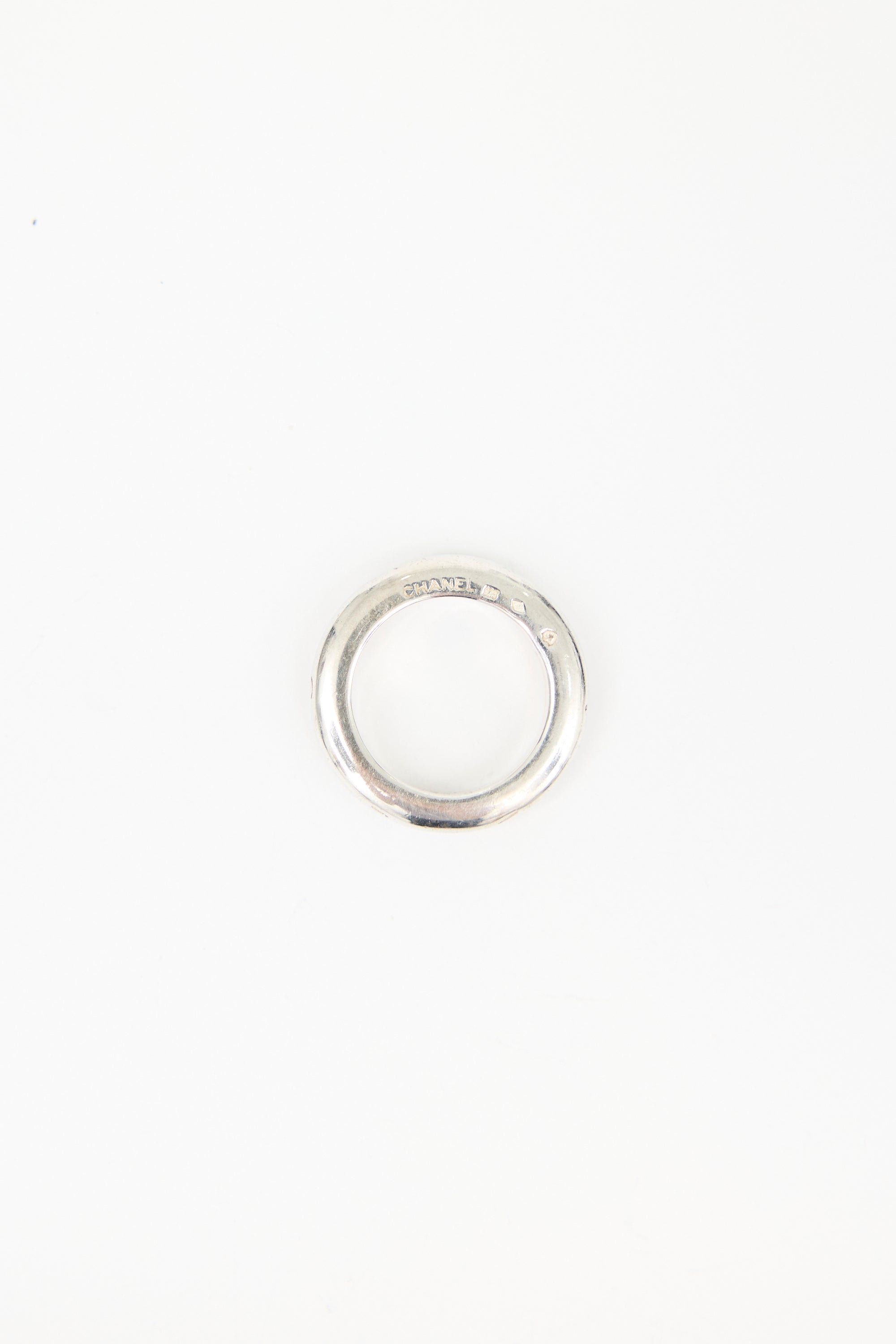 Chanel Sterling Silver Logo Ring