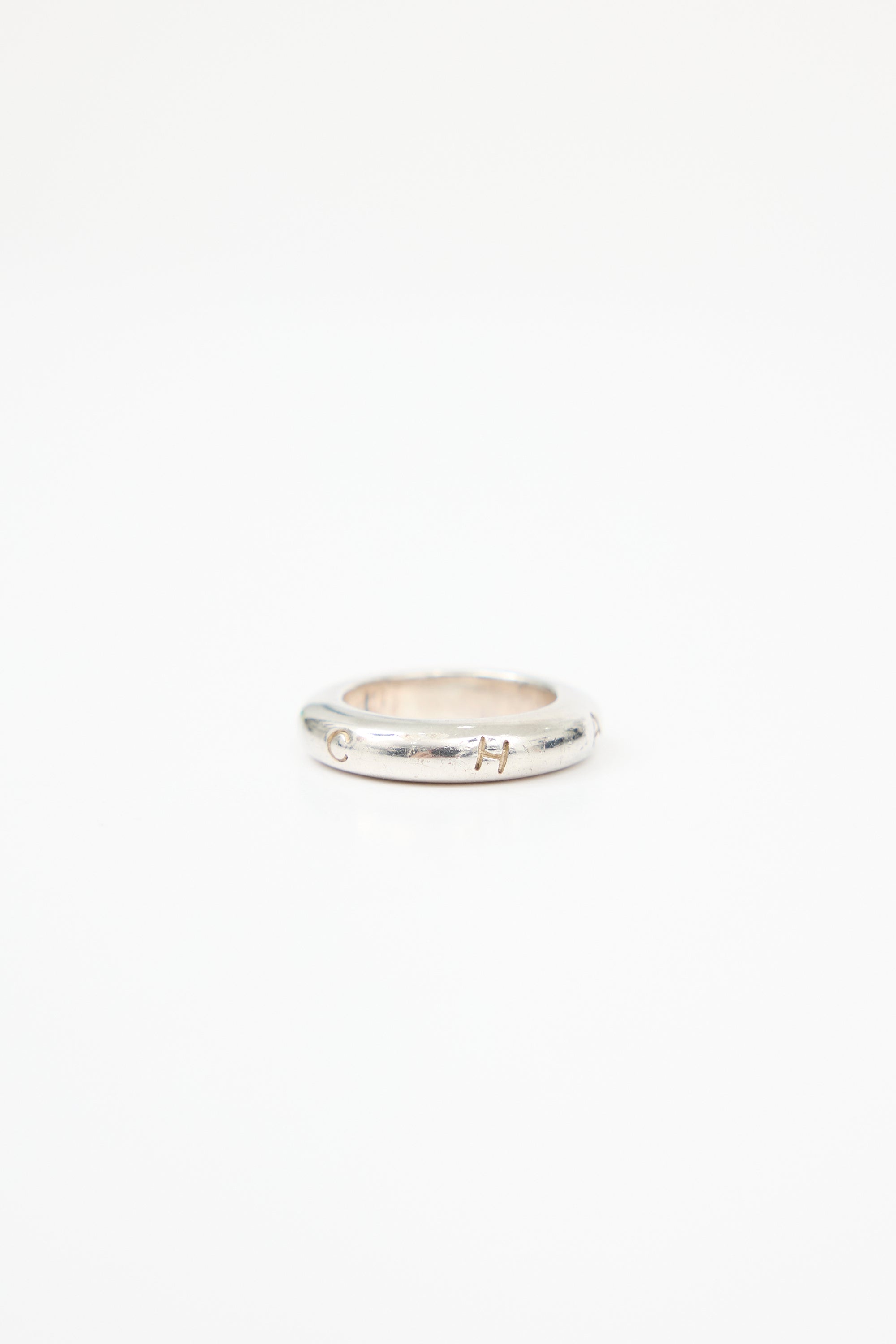 Chanel Sterling Silver Logo Ring