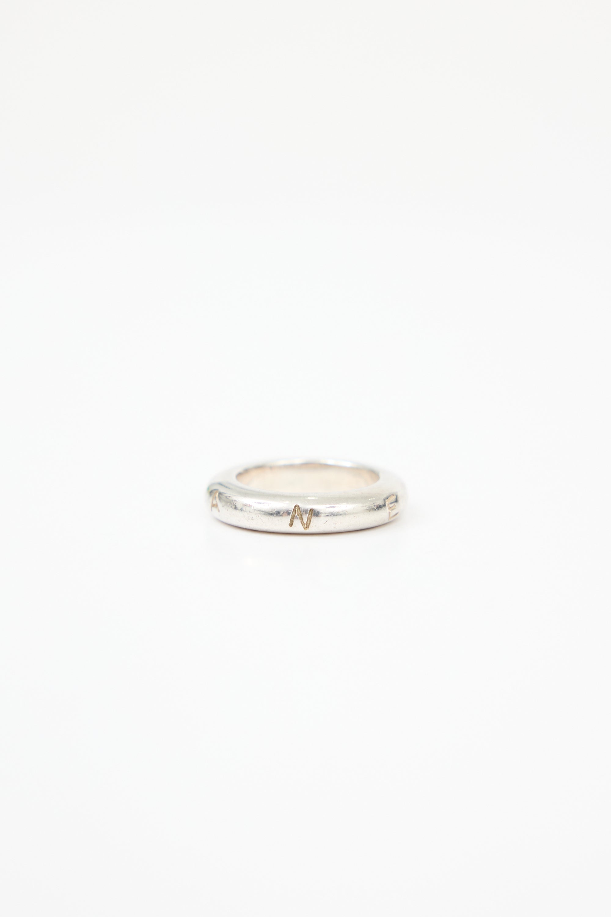 Chanel Sterling Silver Logo Ring