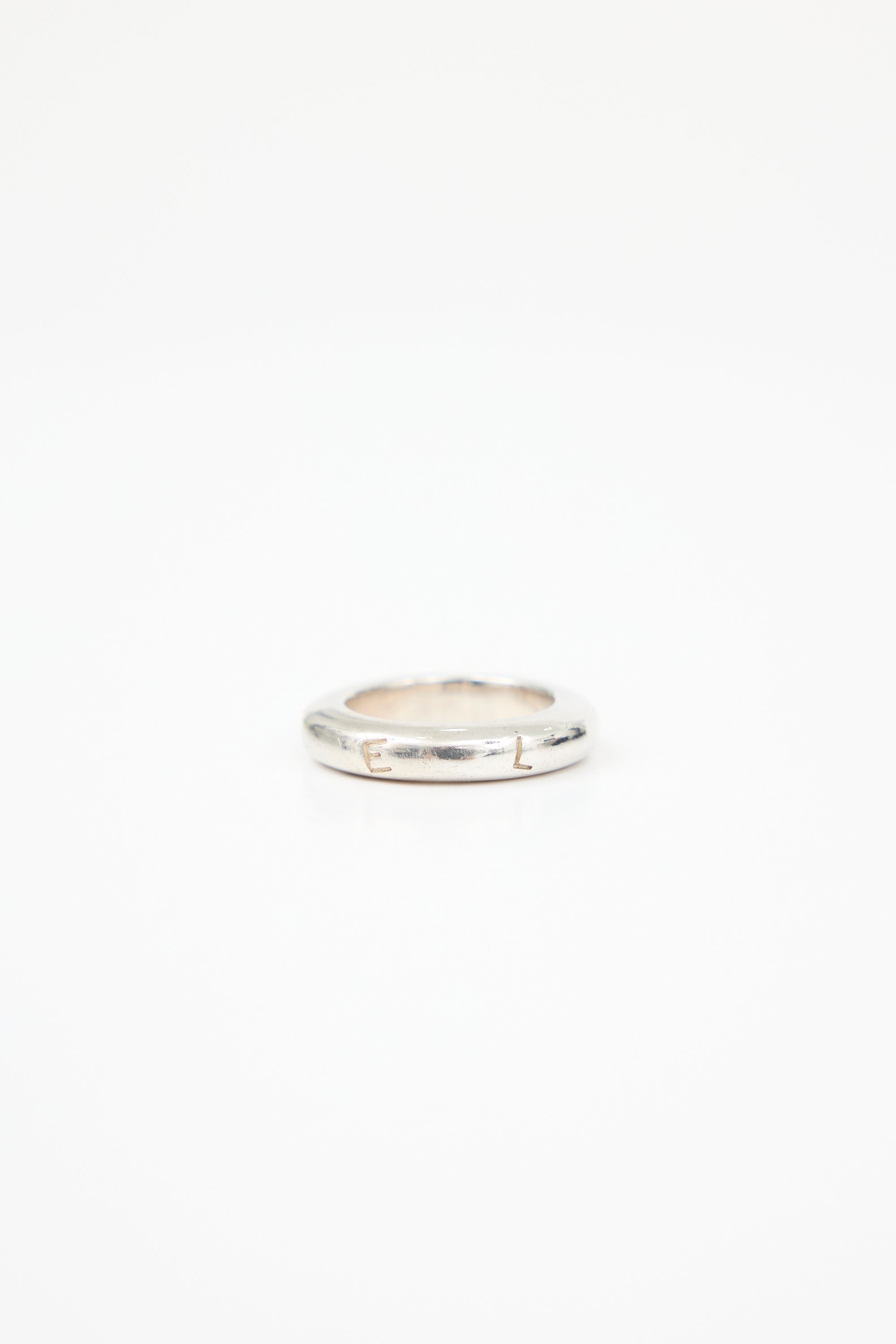 Chanel Sterling Silver Logo Ring