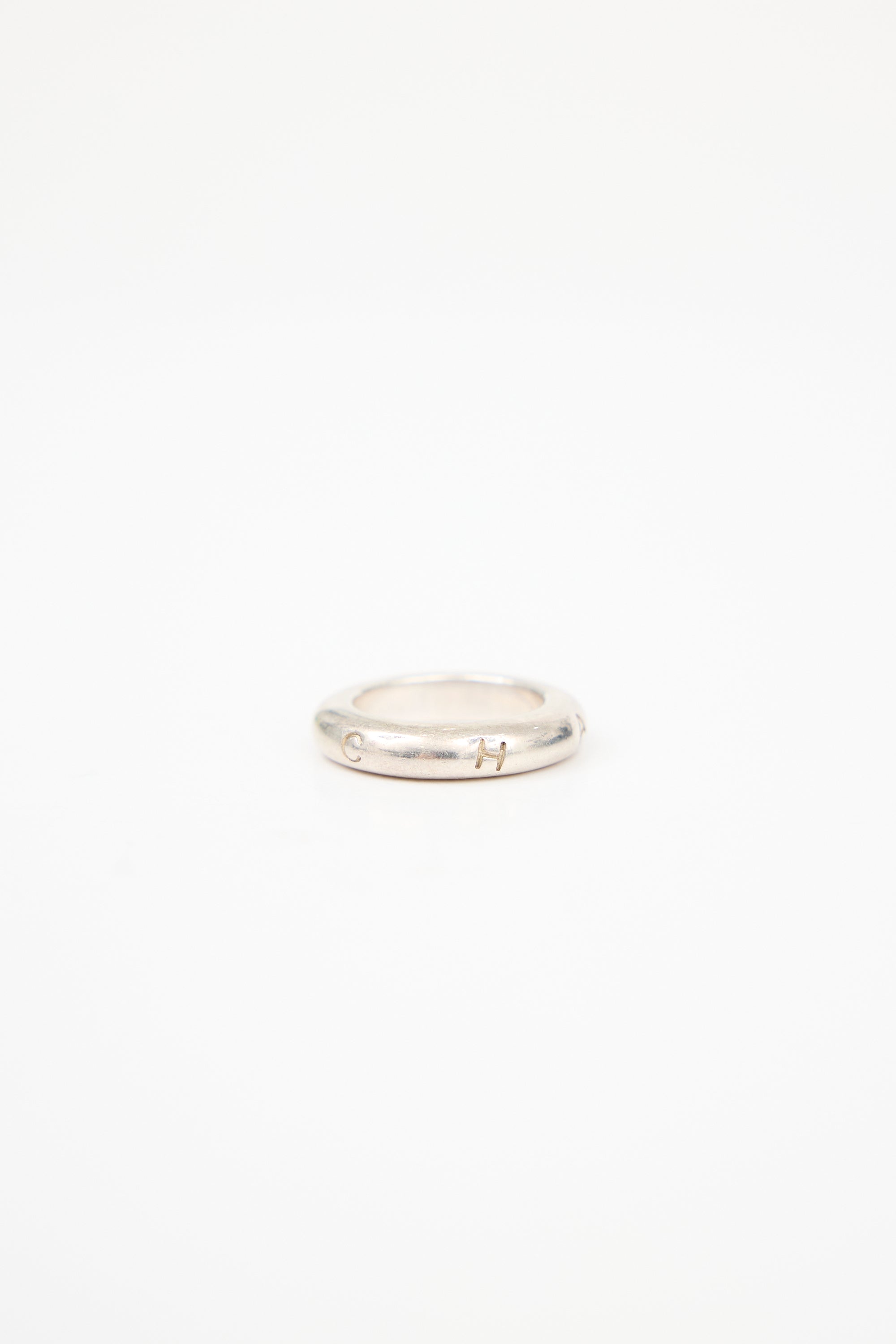 Chanel Sterling Silver Logo Ring