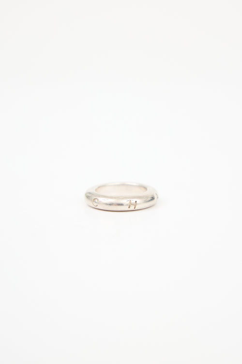 Chanel Sterling Silver Logo Ring