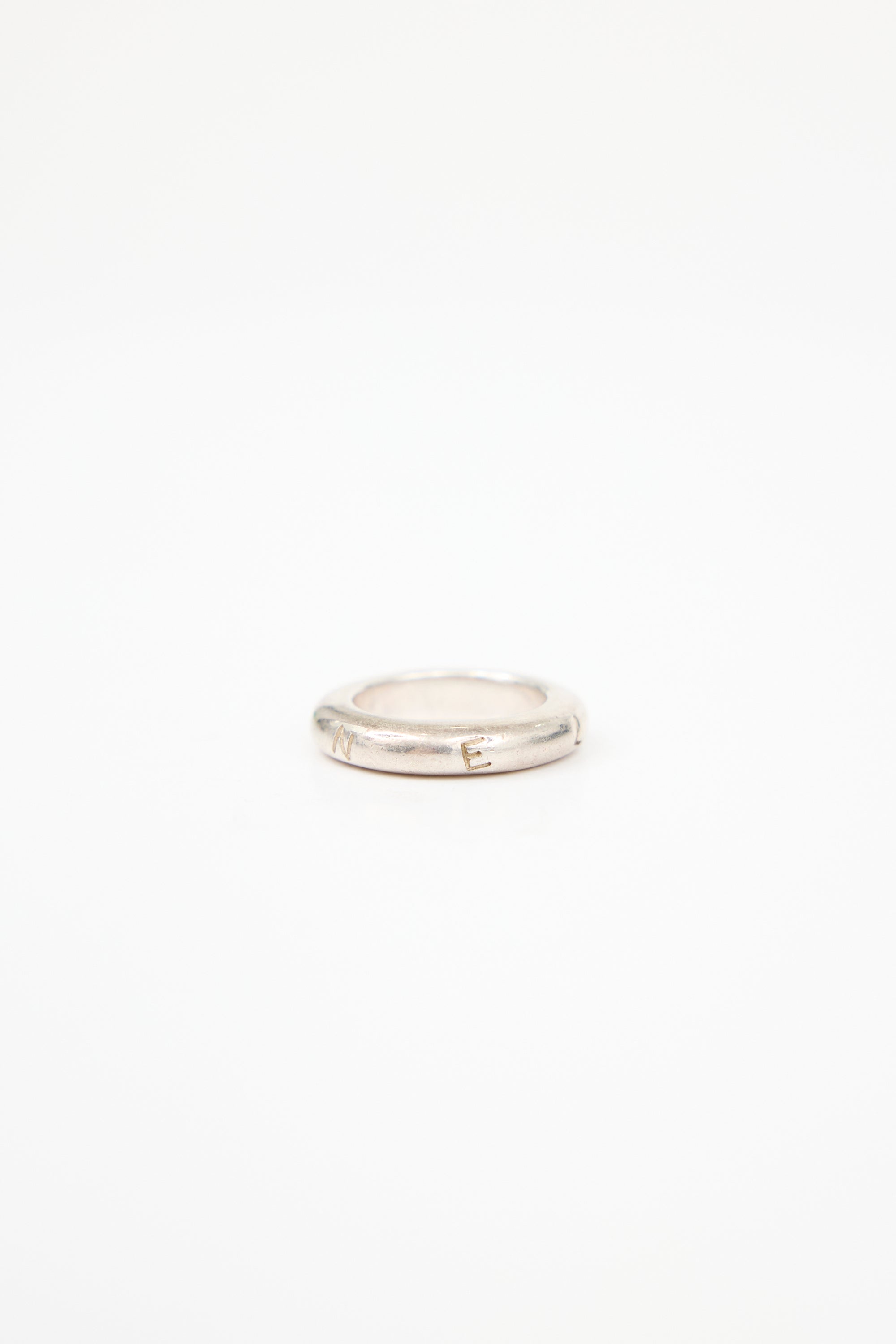 Chanel Sterling Silver Logo Ring