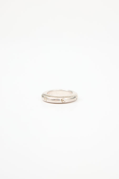Chanel Sterling Silver Logo Ring