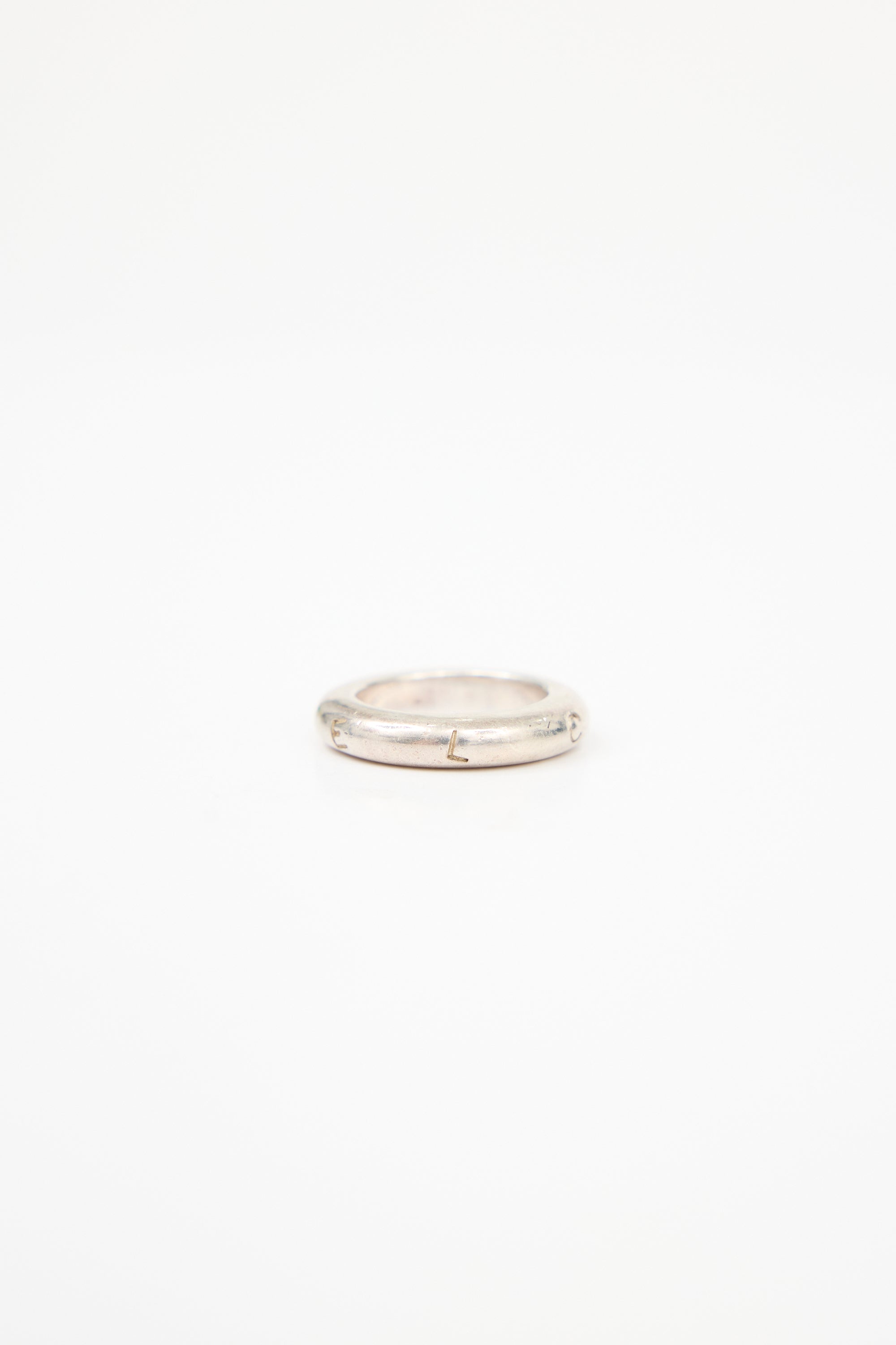 Chanel Sterling Silver Logo Ring