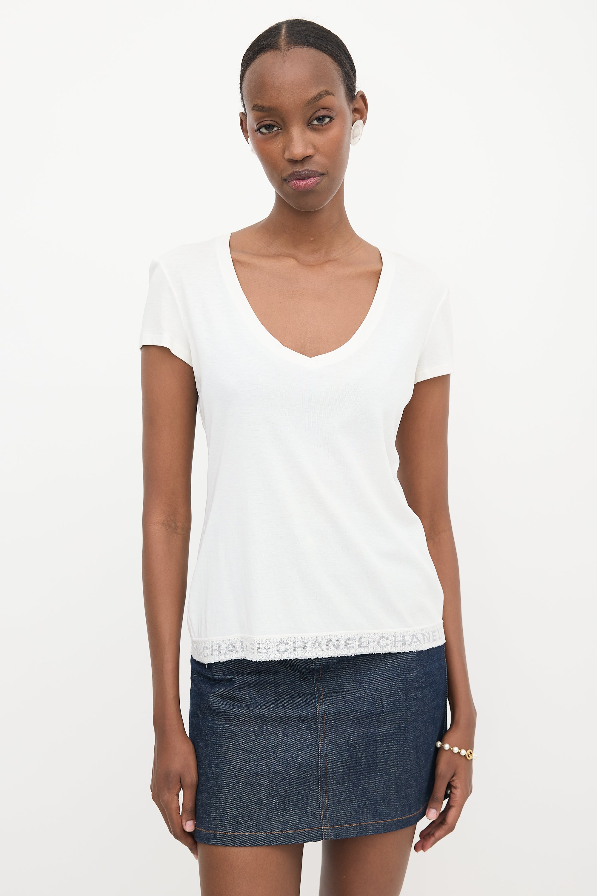 Chanel Logo Lace T-Shirt