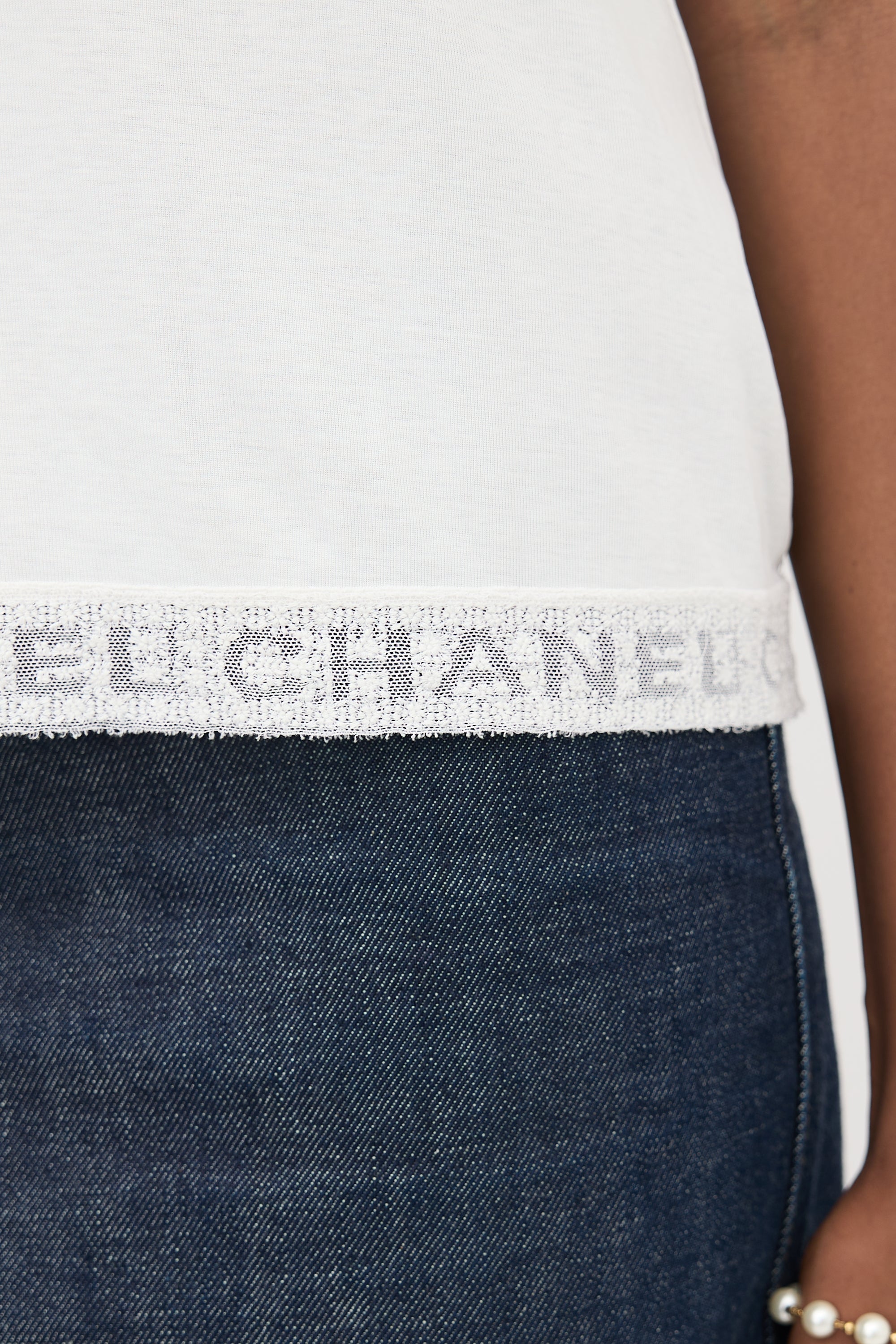 Chanel Logo Lace T-Shirt