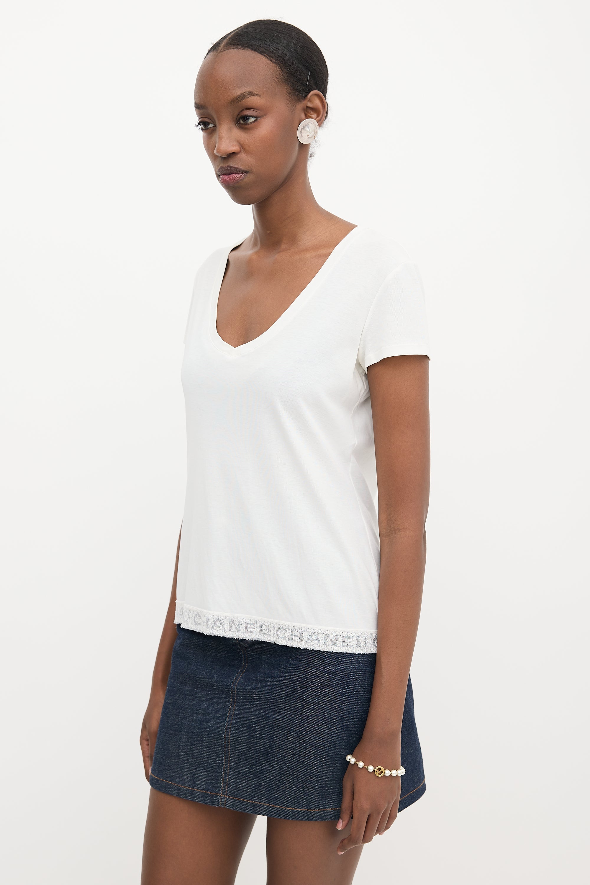Chanel Logo Lace T-Shirt