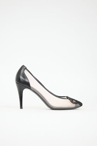 Chanel Mesh CC Camellia Pump