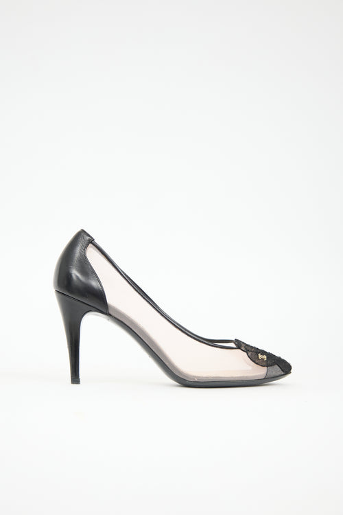 Chanel Mesh CC Camellia Pump