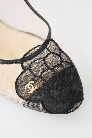 Chanel Mesh CC Camellia Pump