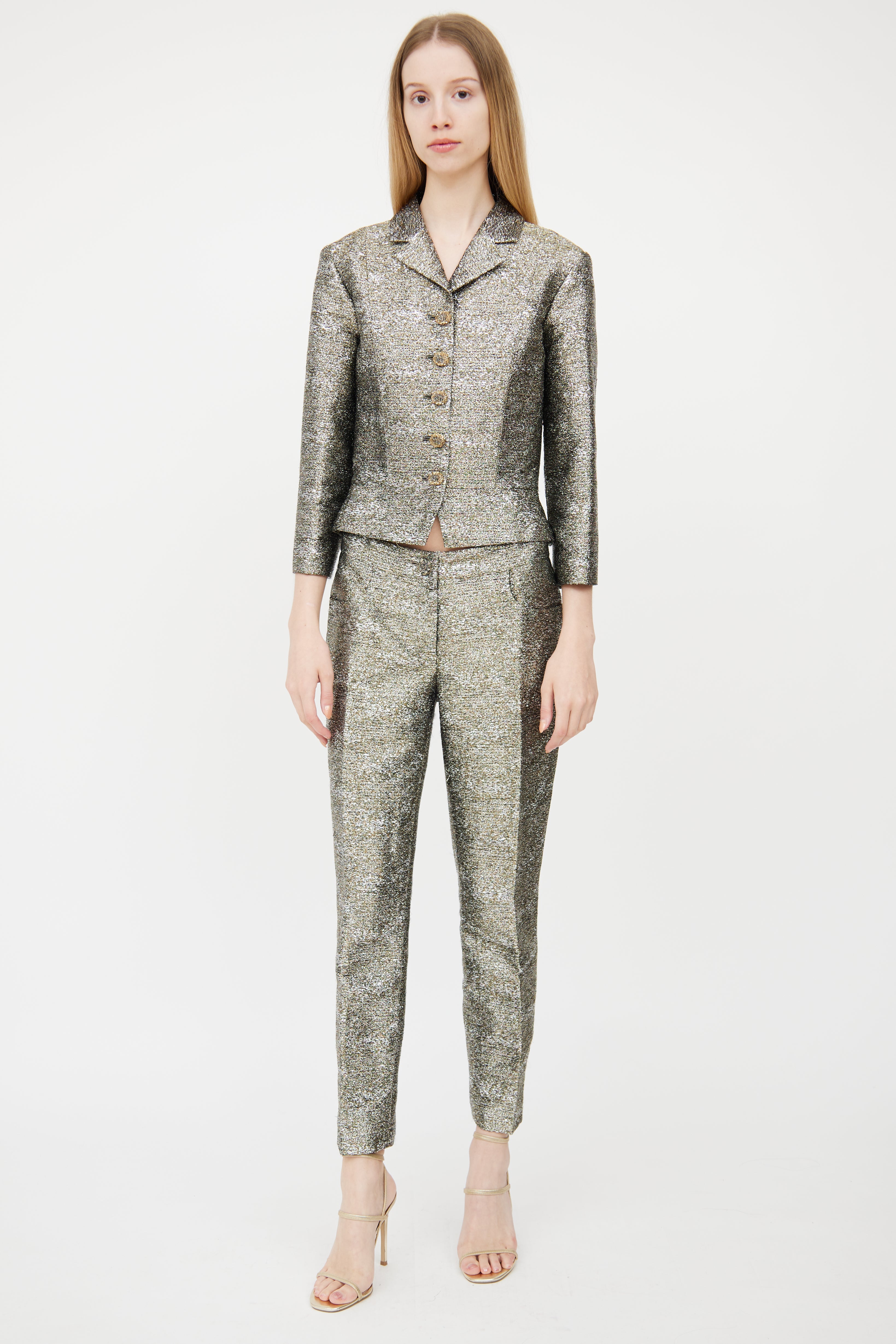 Chanel 2012 Silver & Gold Woven Co-Ord Set
