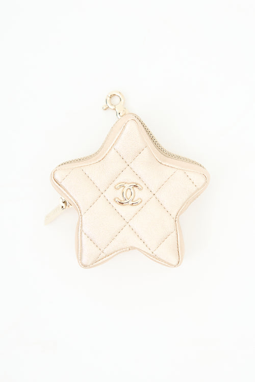 Chanel Metallic Leather Walk Of Fame Star Coin Purse