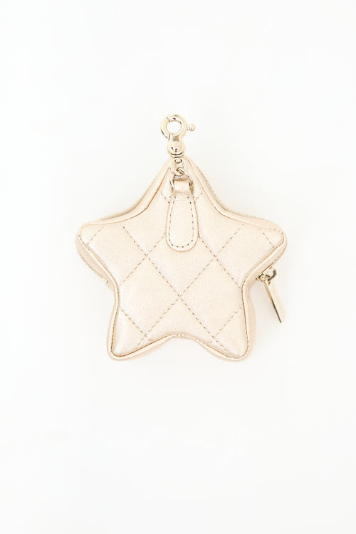 Chanel Metallic Leather Walk Of Fame Star Coin Purse