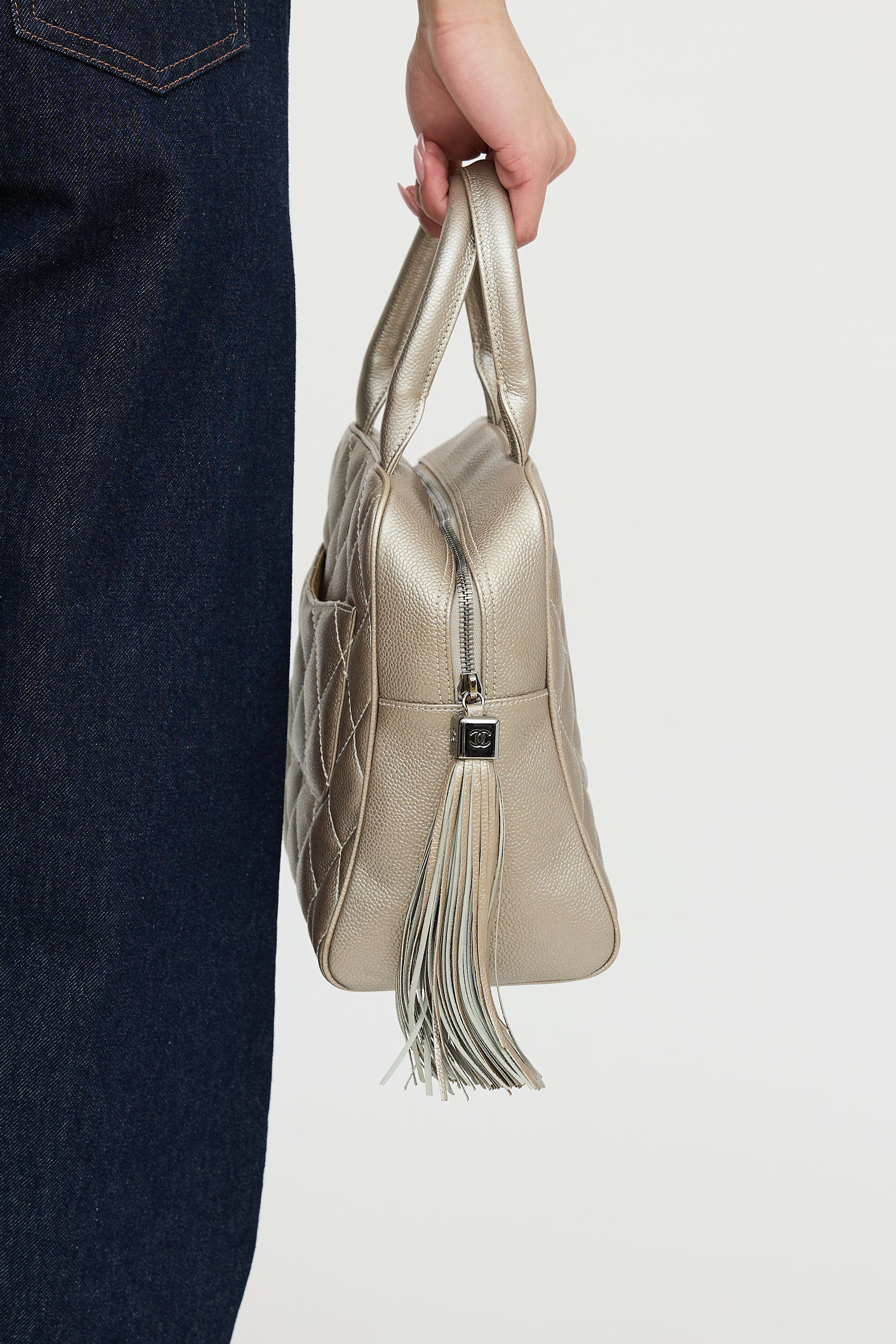 Chanel 2004 Metallic Timeless Bowler Bag