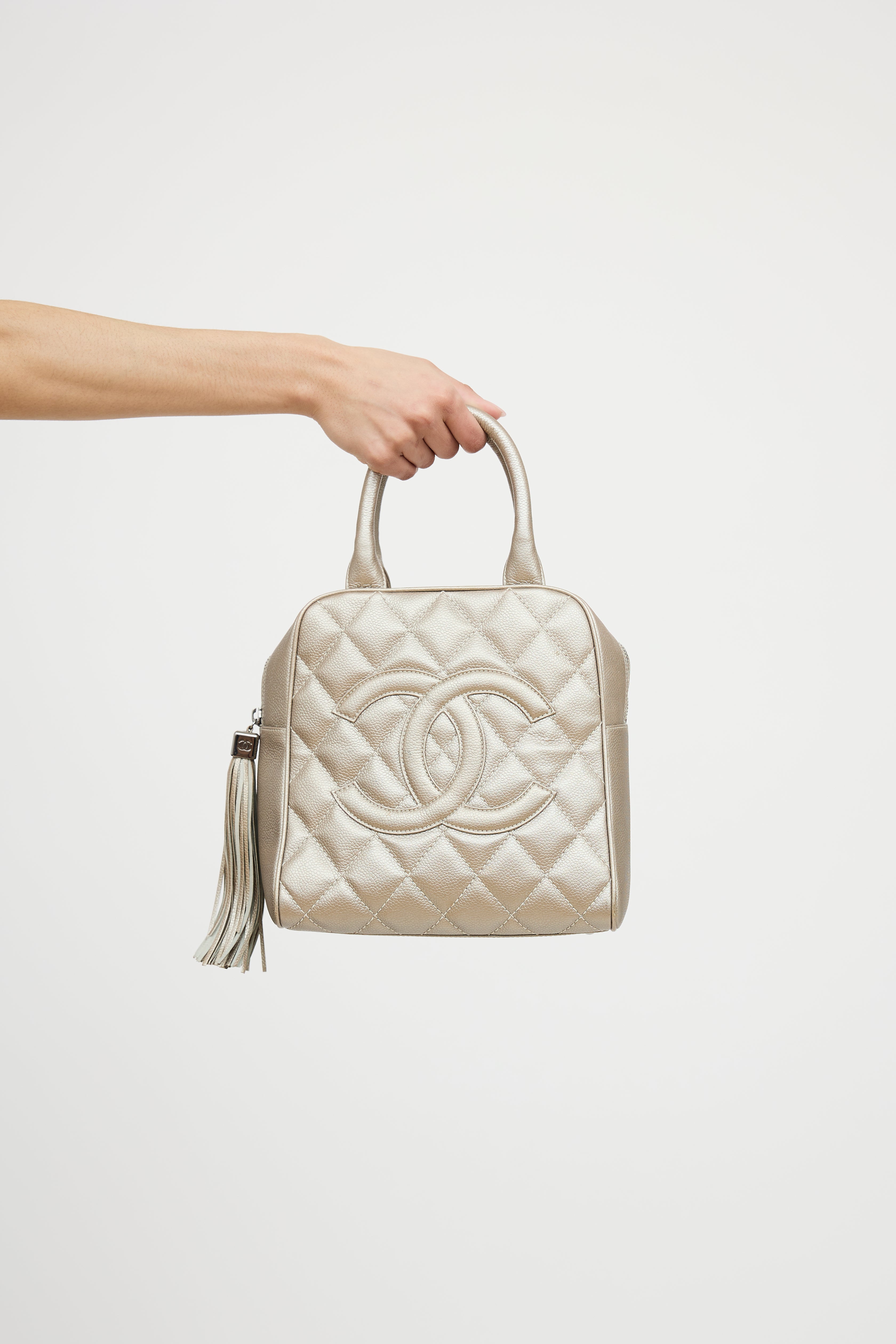Chanel 2004 Metallic Timeless Bowler Bag