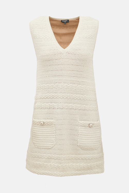 Chanel Metallic Wool Crochet Dress