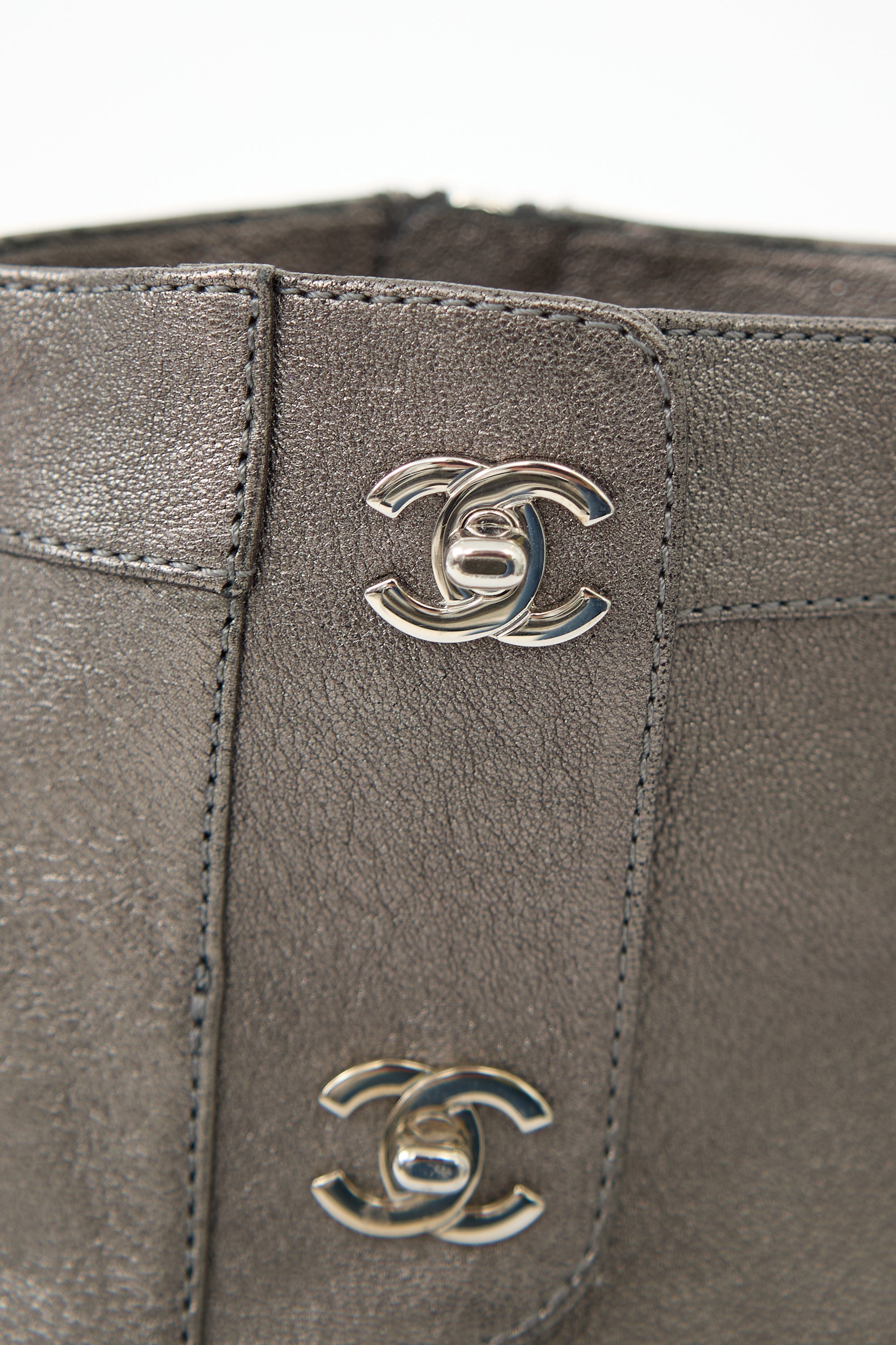 Chanel Metallic Leather CC Boot