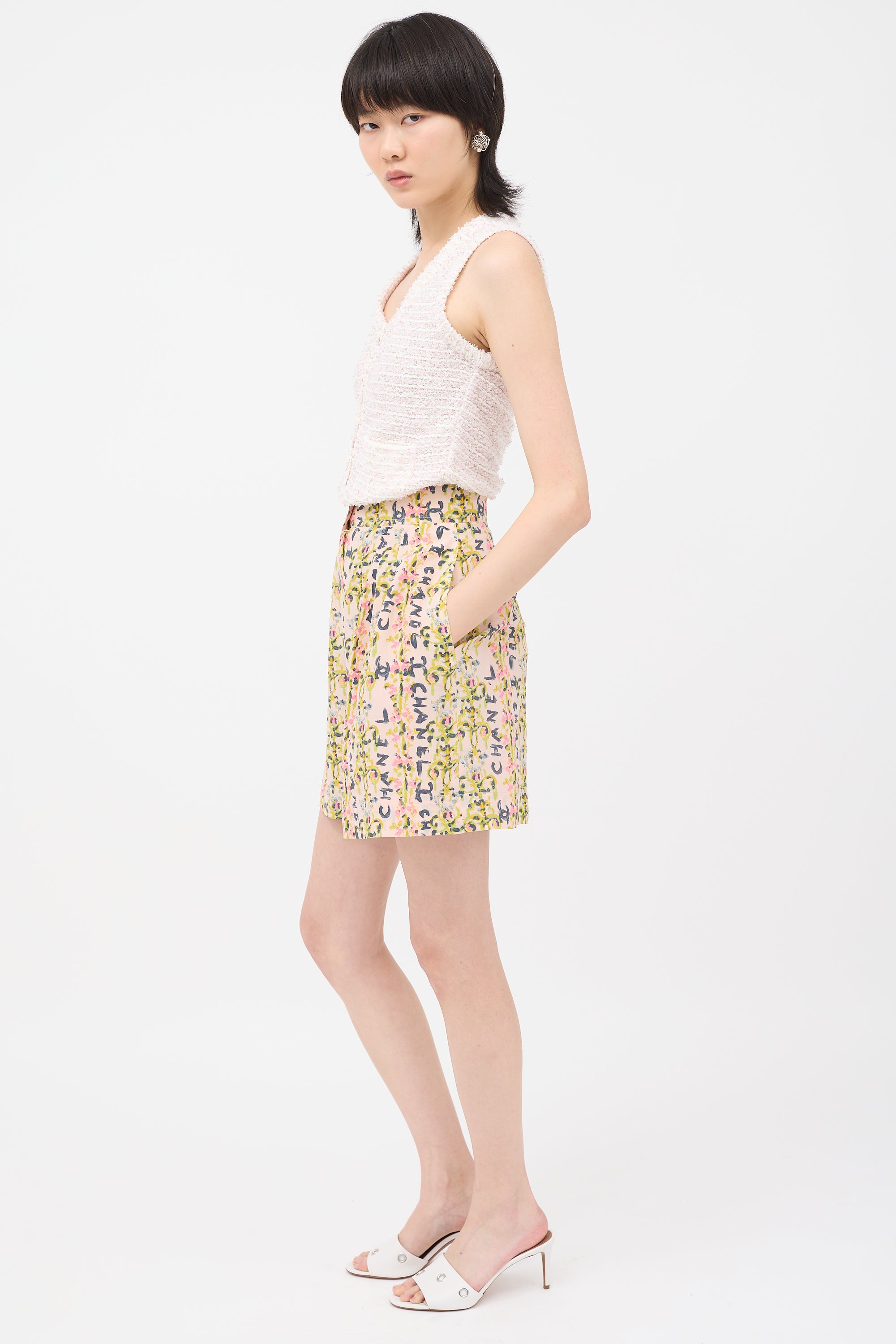 Chanel Spring 1994 Silk Printed Shorts