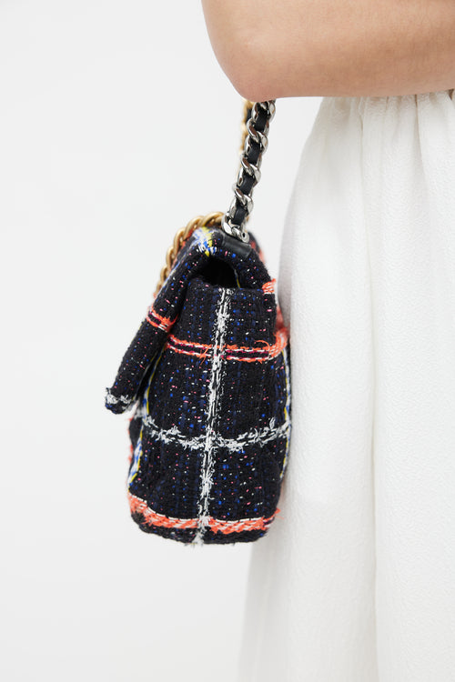 Chanel 2020 Black & Multi Tweed 19 Shoulder Bag