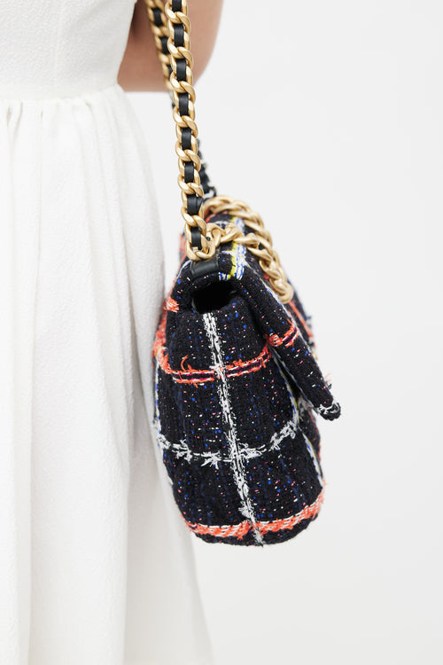 Chanel 2020 Black & Multi Tweed 19 Shoulder Bag