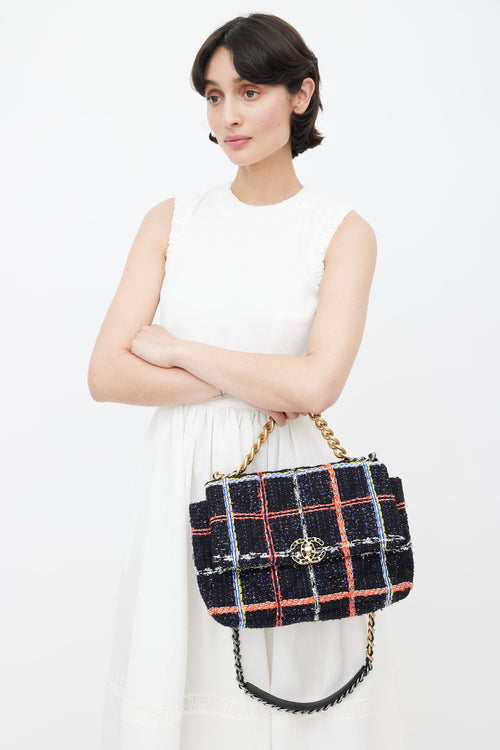 Chanel 2020 Black & Multi Tweed 19 Shoulder Bag