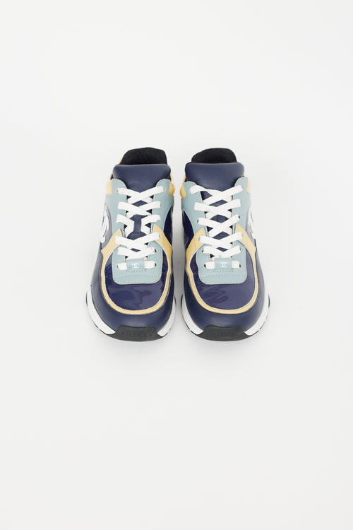 Chanel Navy & Multi Patent Leather Sneaker