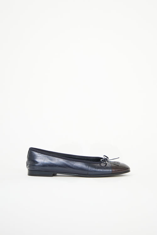 Chanel Leather CC Ballet Flat