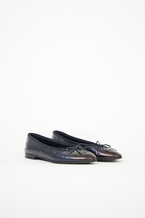 Chanel Leather CC Ballet Flat