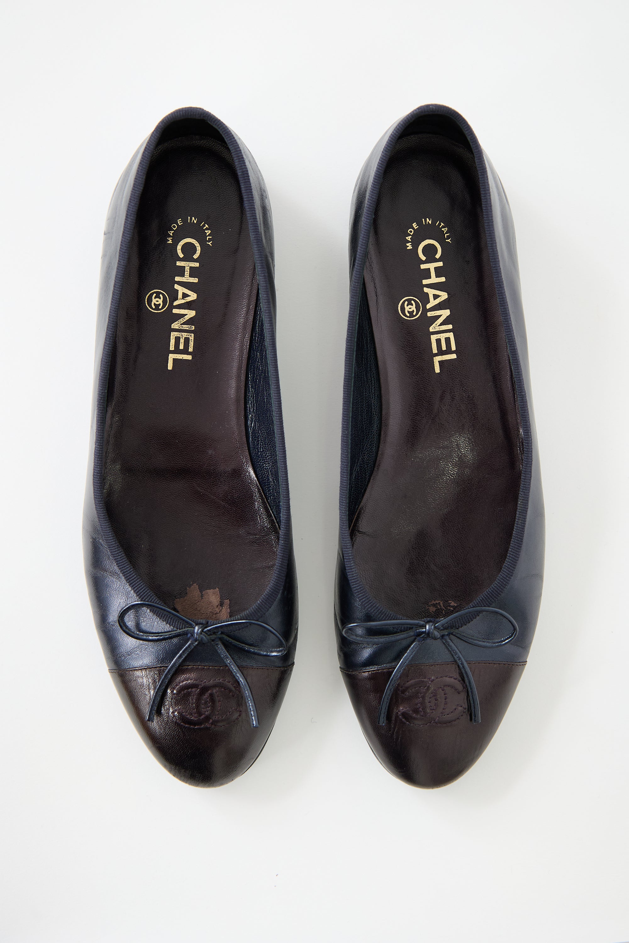 Chanel Leather CC Ballet Flat
