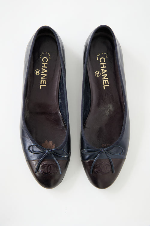 Chanel Leather CC Ballet Flat