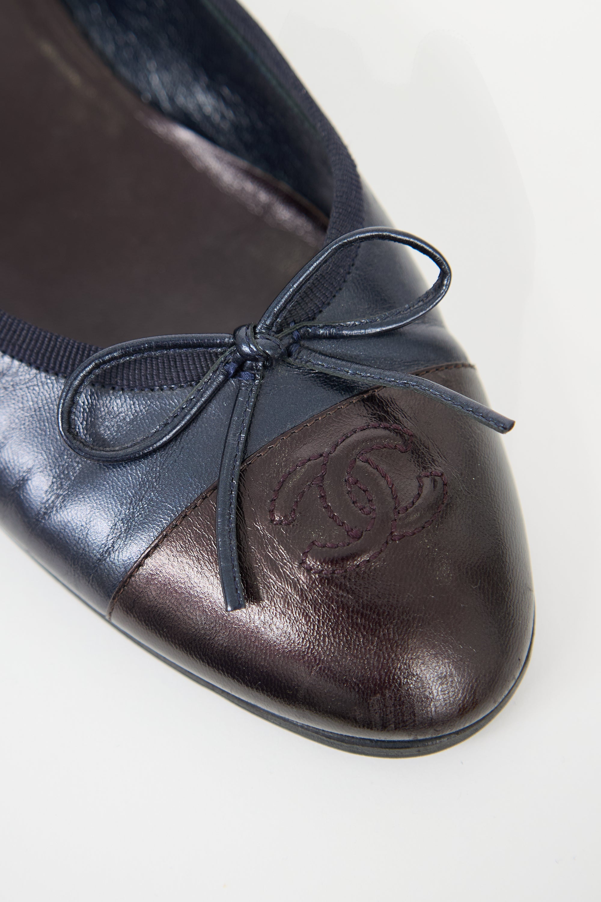 Chanel Leather CC Ballet Flat