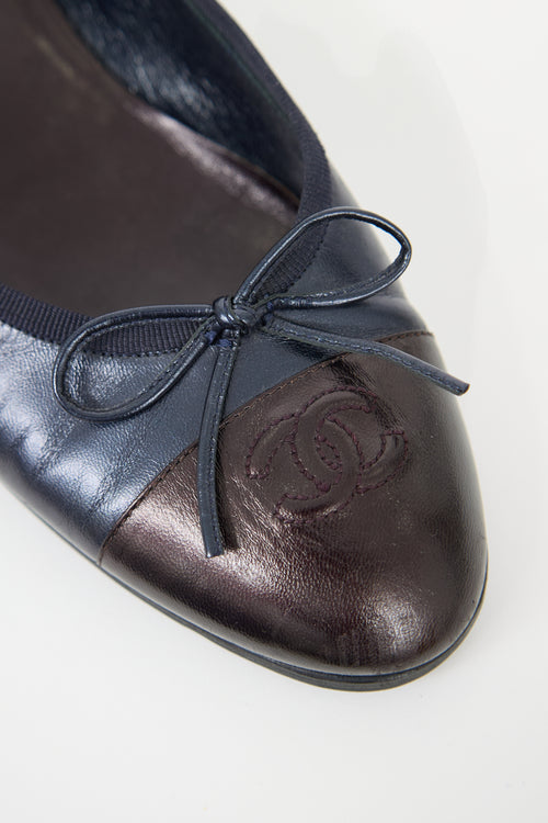 Chanel Leather CC Ballet Flat