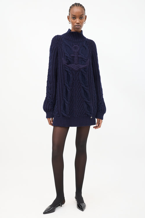 Chanel Pre-Fall 2018 Knit Anchor Sweater Dress