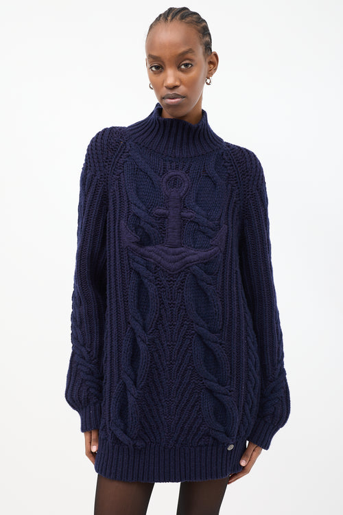 Chanel Pre-Fall 2018 Knit Anchor Sweater Dress