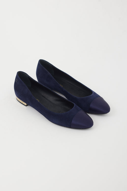 Chanel Blue Velvet & Silk Flat
