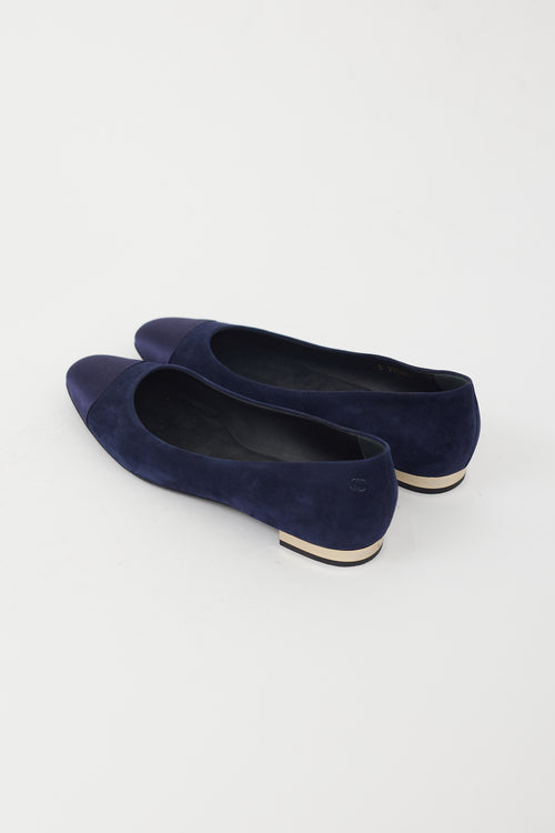Chanel Blue Velvet & Silk Flat