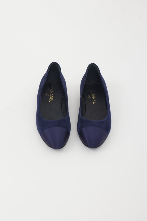 Chanel Blue Velvet & Silk Flat