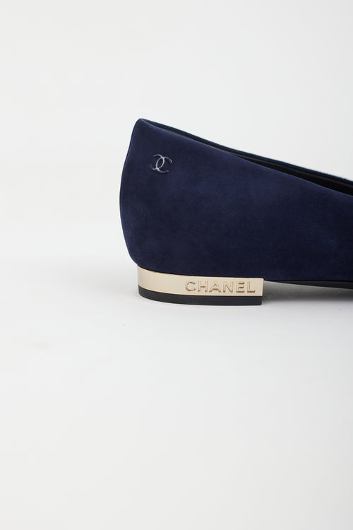 Chanel Blue Velvet & Silk Flat