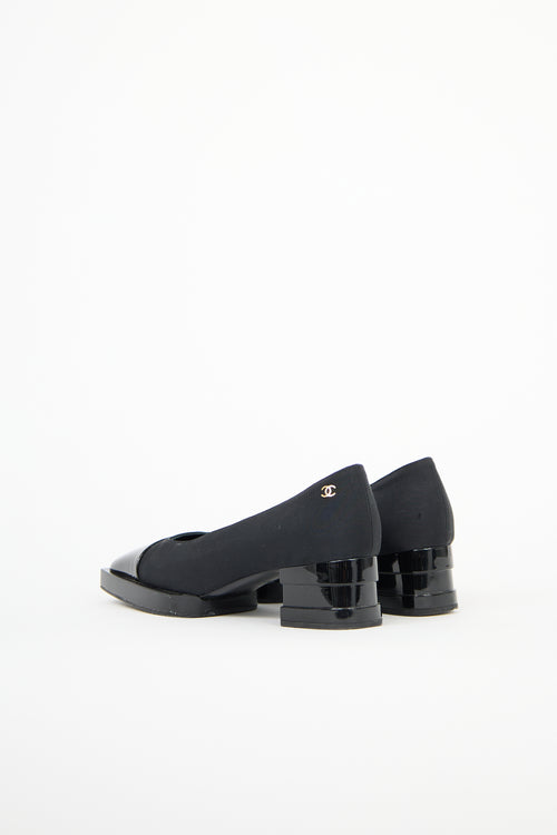 Chanel Resort 2016 Grosgrain & Patent Cap Toe Pump