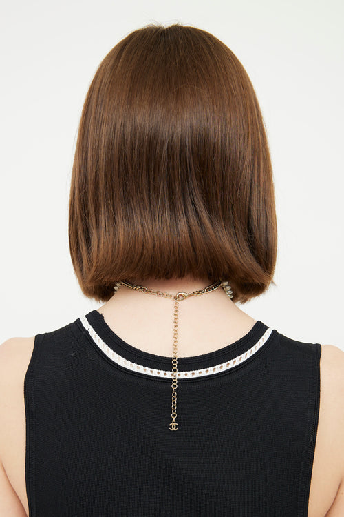 Chanel SS22 Gold Tone Spike Choker Necklace