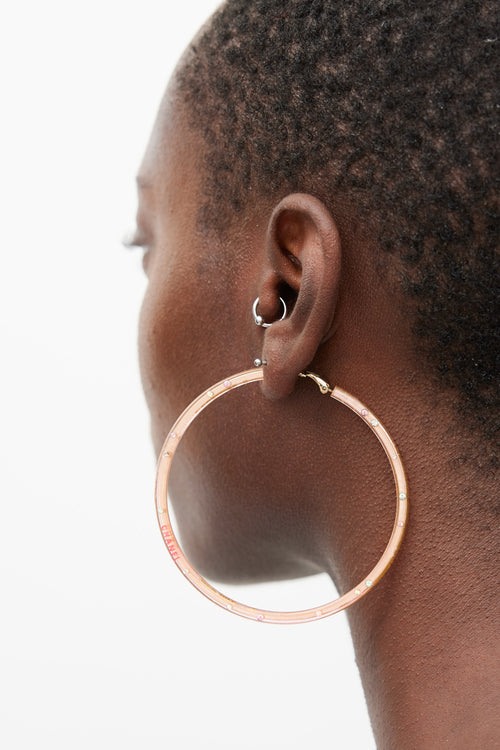 Chanel FW 2004 Hoop Jewel Earrings