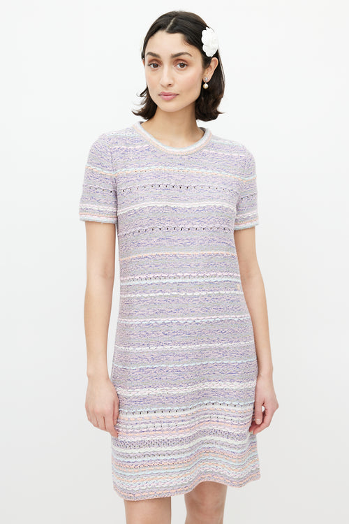Chanel Pink & Multicolour Woven Silk Dress