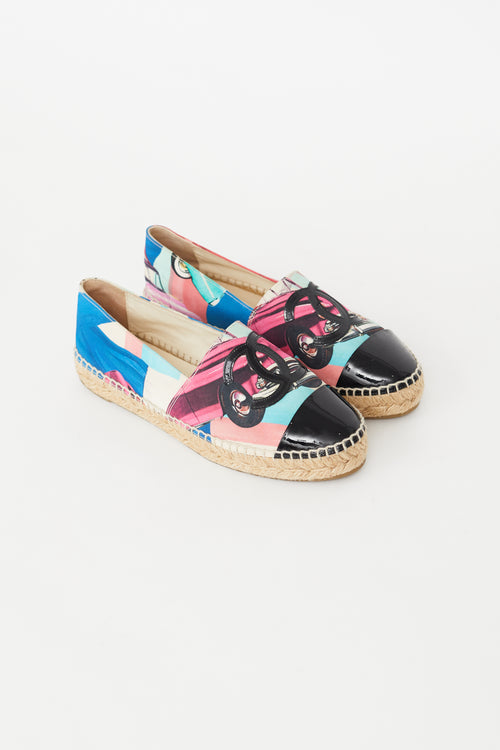Chanel Pink & Multi CC Espadrille