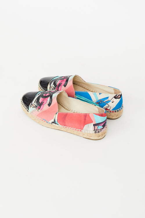 Chanel Pink & Multi CC Espadrille