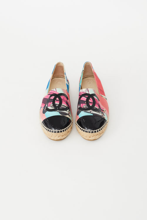 Chanel Pink & Multi CC Espadrille