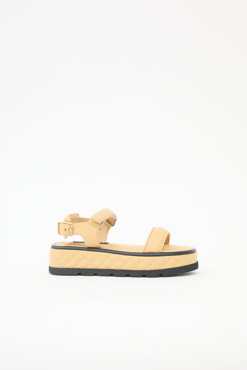 Chanel Quilted Leather CC Platform Sandal
