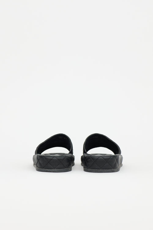 Chanel Quilted Leather CC Slide